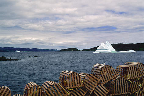 Icebergs in the Atlantic Oceans float past lobster traps near Jackson’s Cove, Newfoundland.
© Helen JONES / WWF-Canada rel=